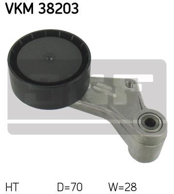 Polea tensora, correa auxiliar servicios SKF ref. VKM 38203